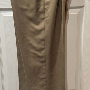 Savane Mens Khaki Comfort Waist Microfiber Performance No Iron Pants